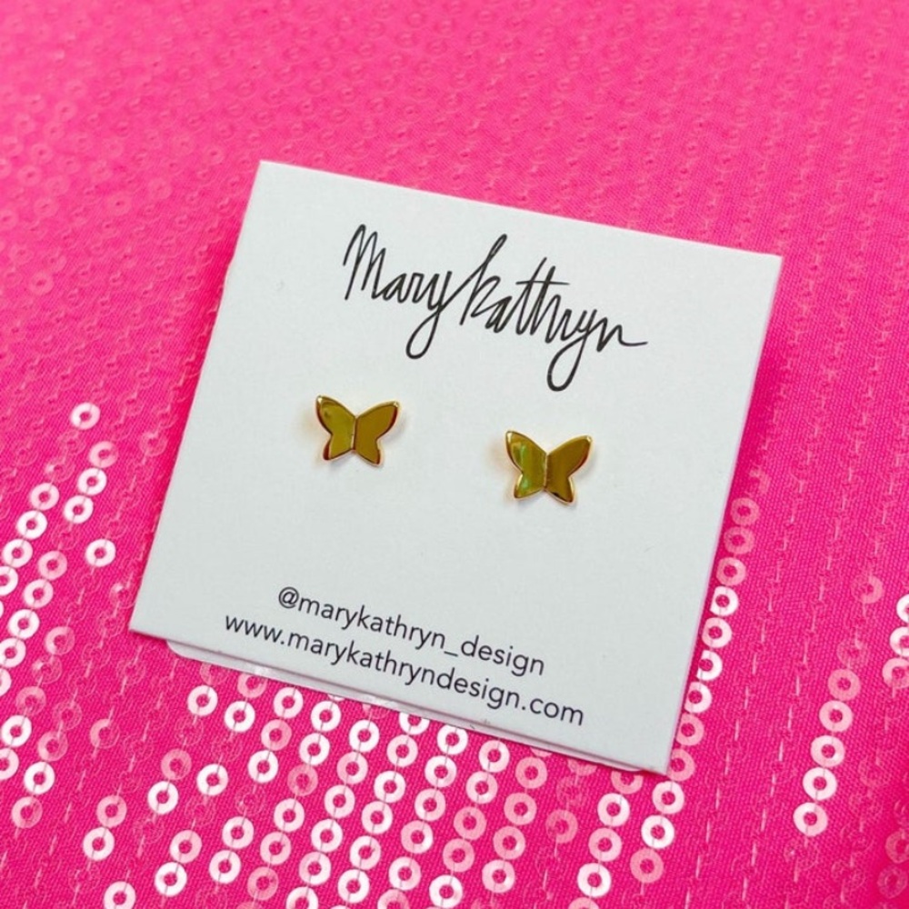 Mary Kathryn Gold Butterfly Studs!